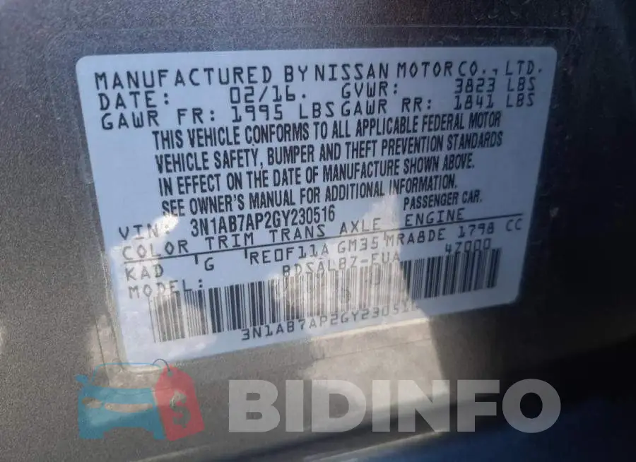 3N1AB7AP2GY230516 Photo# 10