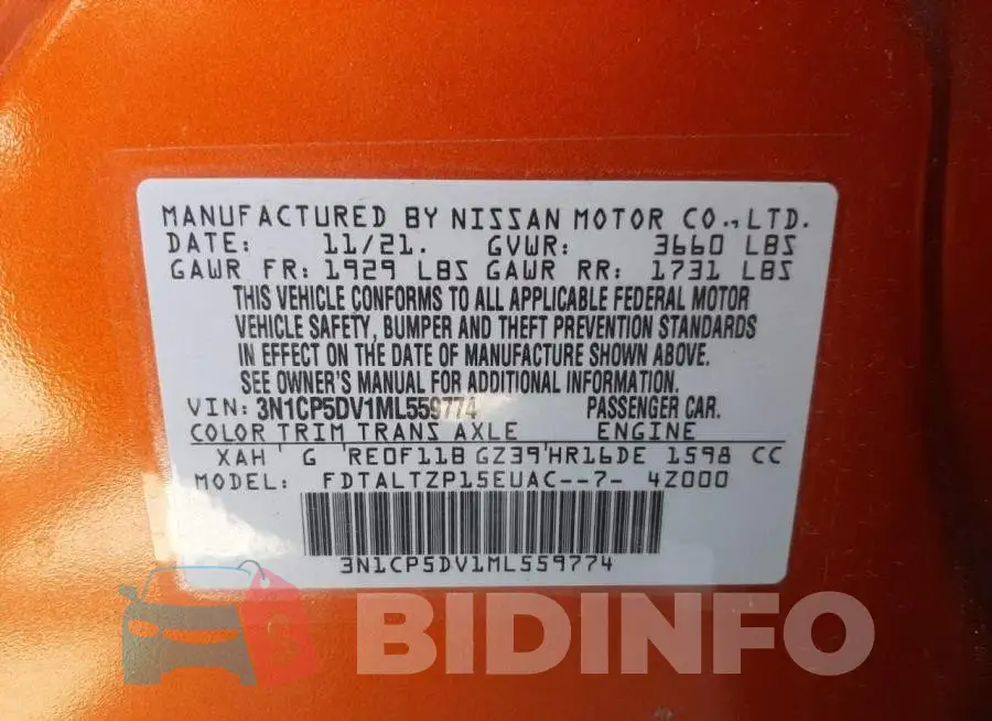 3N1CP5DV1ML559774 Photo# 10