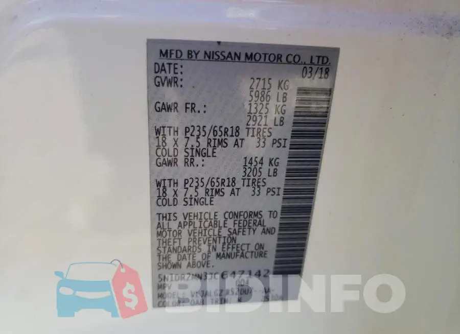 5N1DR2MN3JC647142 Photo# 10