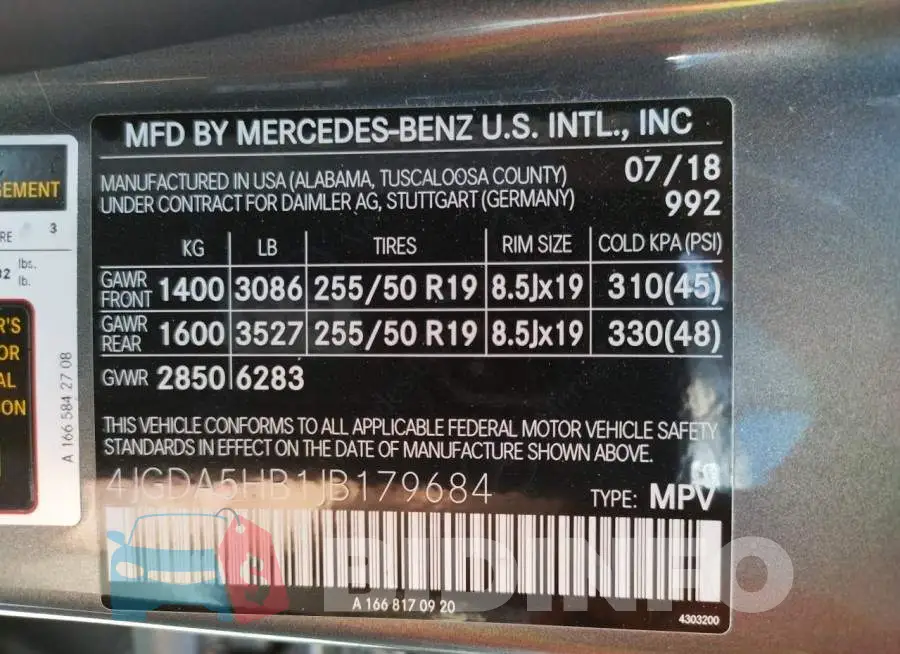 4JGDA5HB1JB179684 Photo# 10