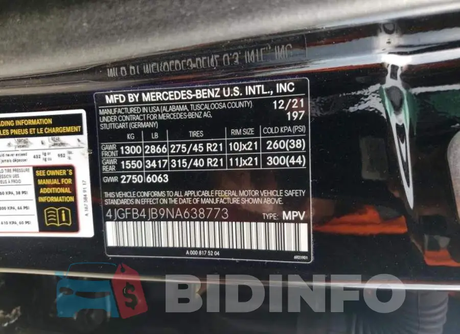 4JGFB4JB9NA638773 Photo# 10