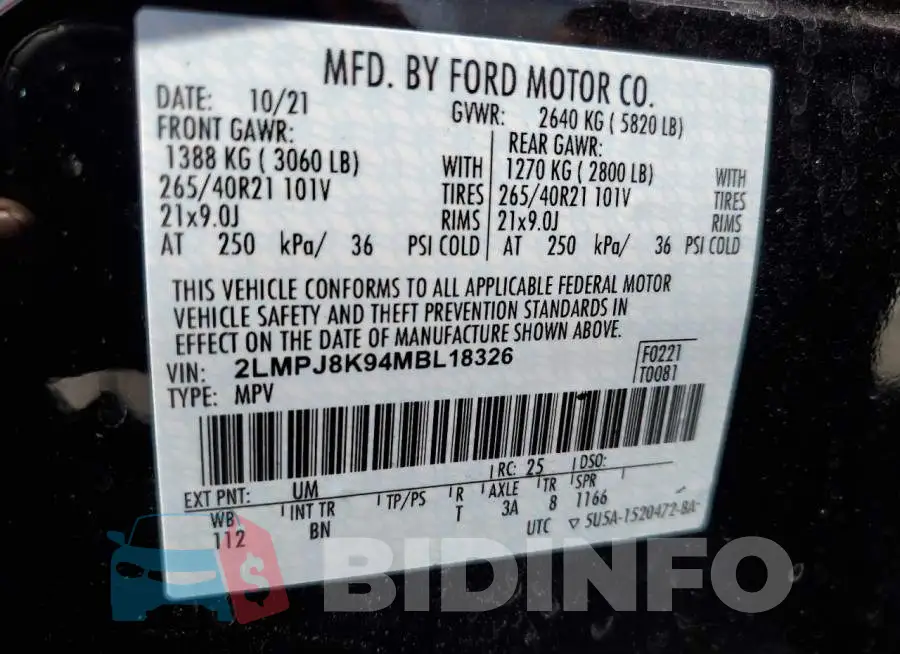 2LMPJ8K94MBL18326 Photo# 10
