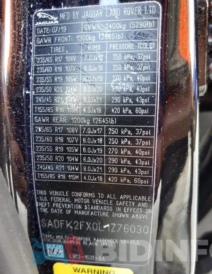 SADFK2FX0L1Z76030 Photo# 10