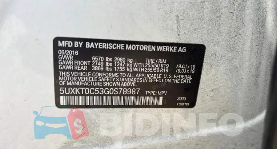 5UXKT0C53G0S78987 Photo# 10