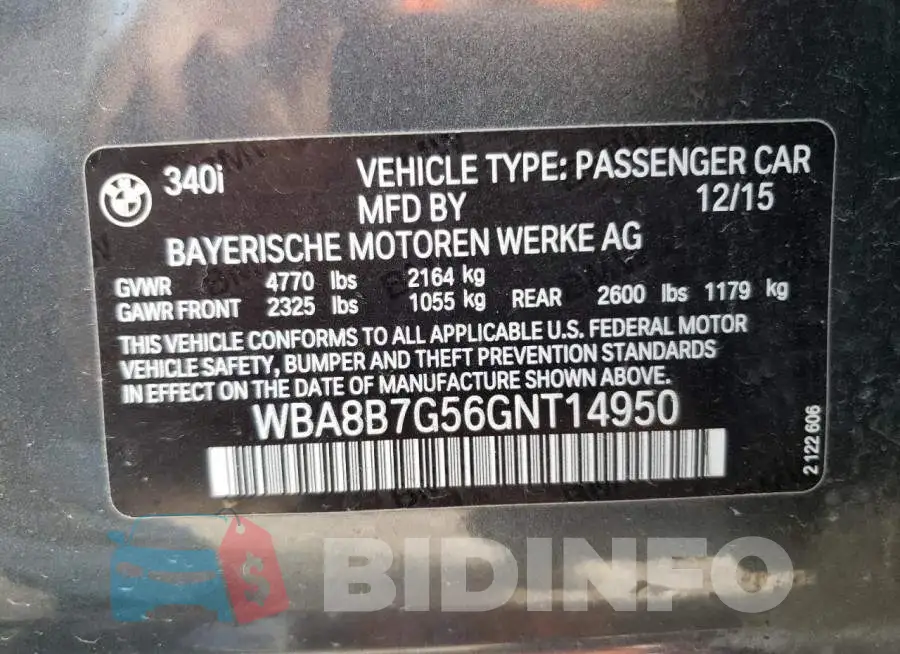 WBA8B7G56GNT14950 Photo# 10
