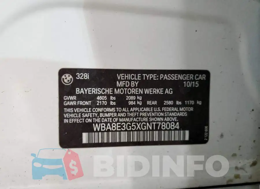 WBA8E3G5XGNT78084 Photo# 10
