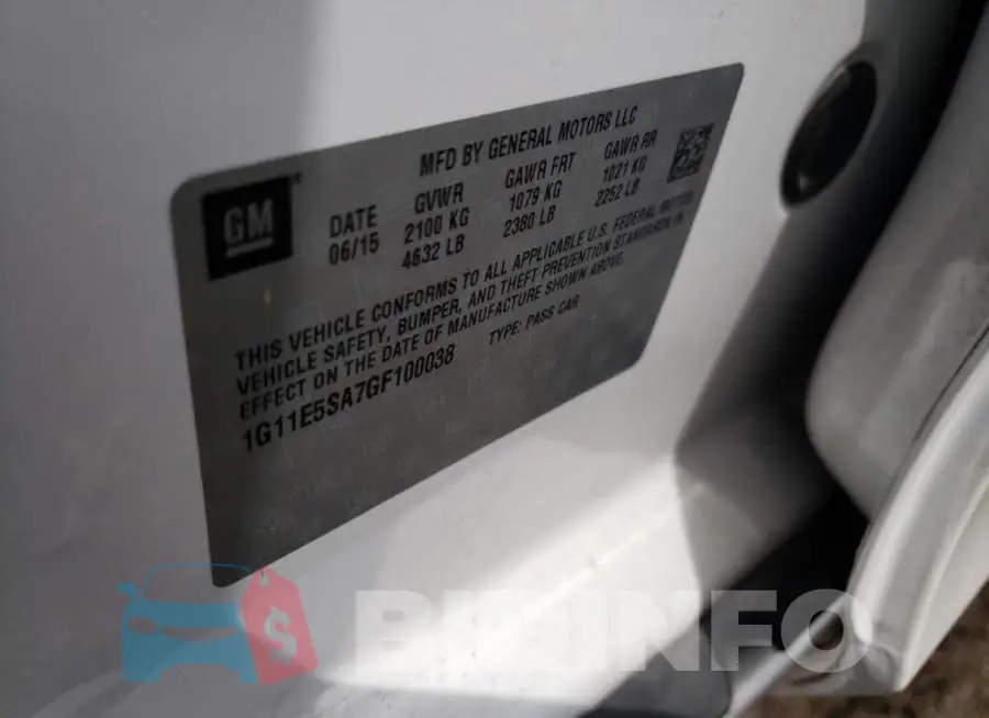 1G11E5SA7GF100038 Photo# 10