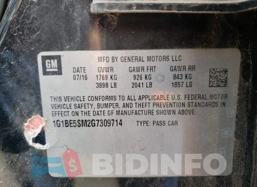 1G1BE5SM2G7309714 Photo# 10
