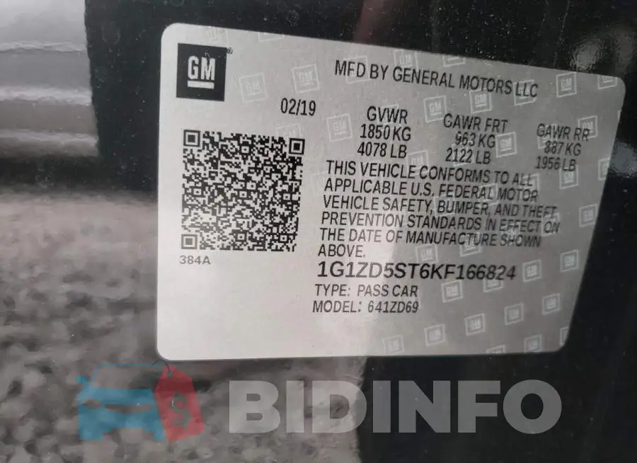1G1ZD5ST6KF166824 Photo# 10