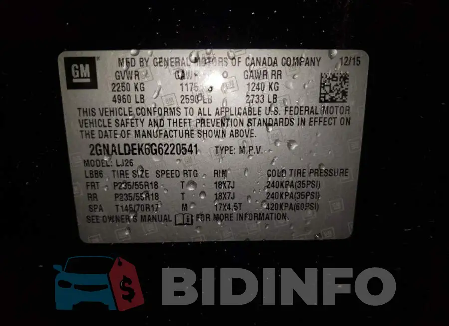 2GNALDEK6G6220541 Photo# 10
