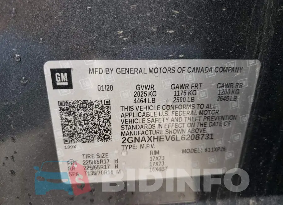 2GNAXHEV6L6208731 Photo# 10