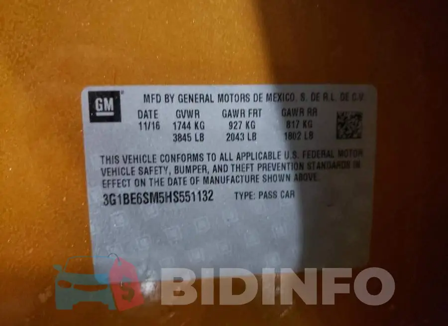 3G1BE6SM5HS551132 Photo# 10