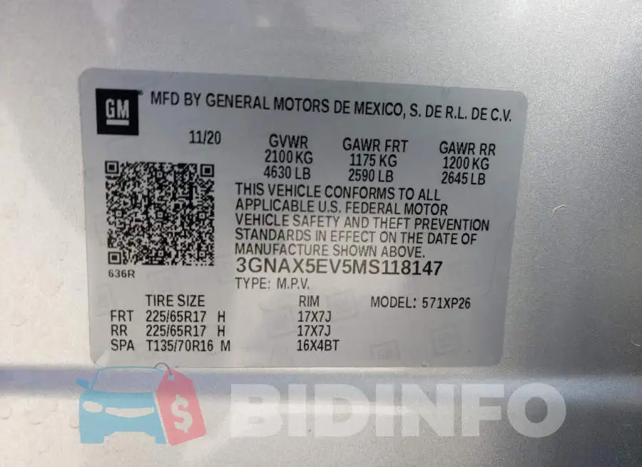 3GNAX5EV5MS118147 Photo# 10