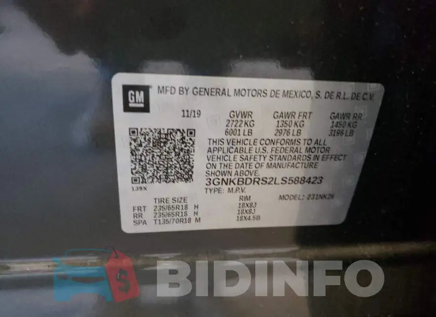 3GNKBDRS2LS588423 Photo# 10