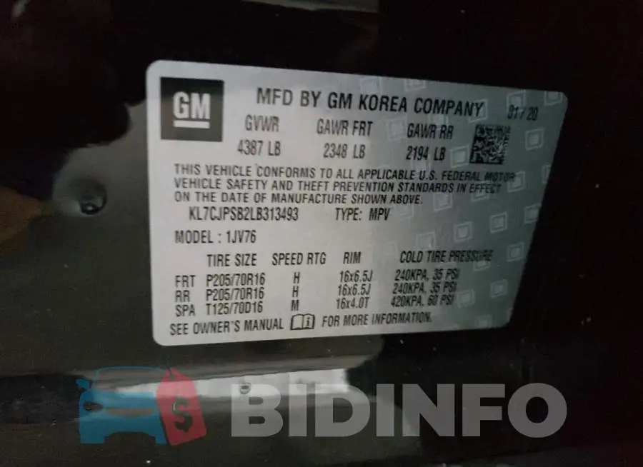 KL7CJPSB2LB313493 Photo# 10