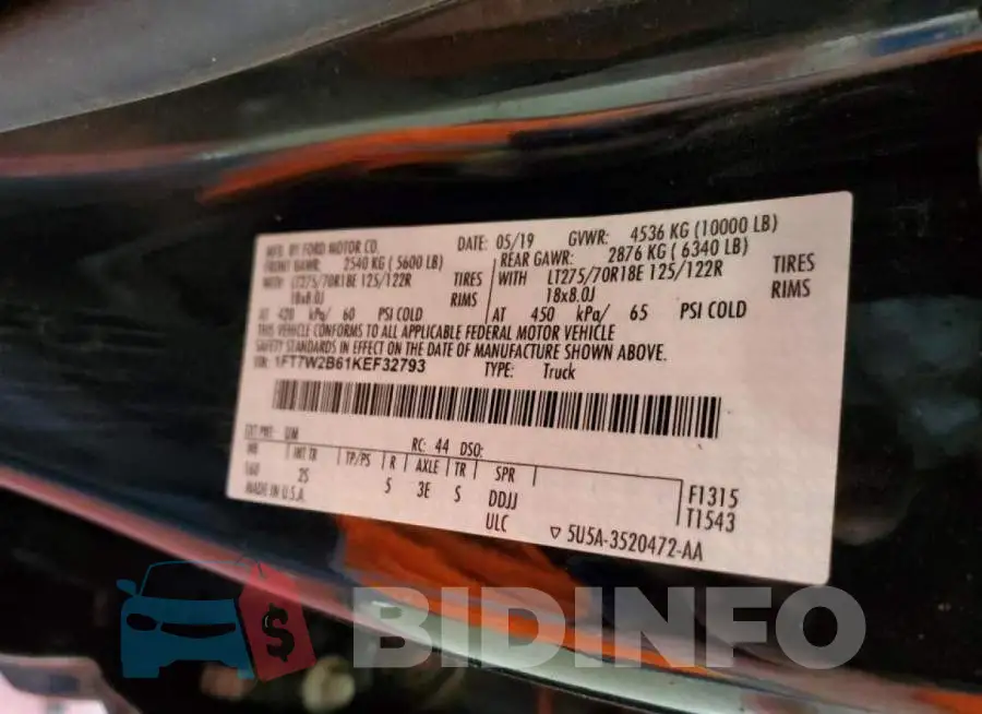 1FT7W2B61KEF32793 Photo# 10