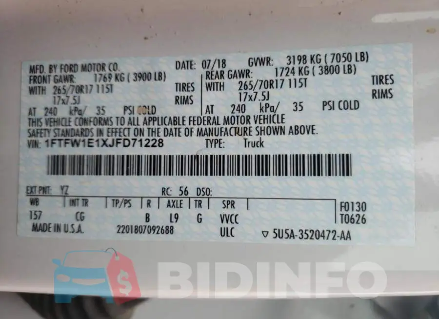 1FTFW1E1XJFD71228 Photo# 10