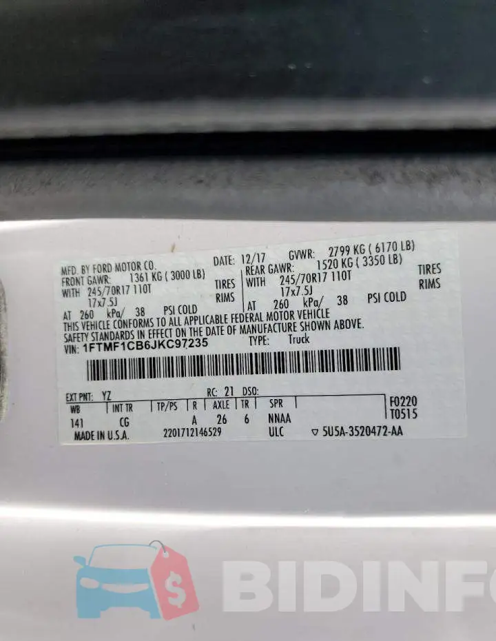 1FTMF1CB6JKC97235 Photo# 10