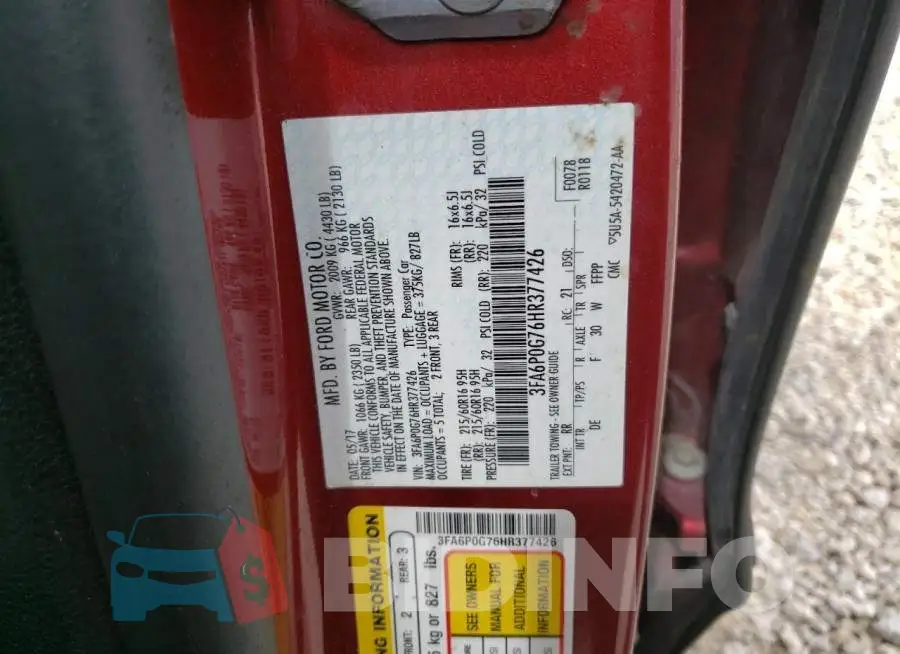 3FA6P0G76HR377426 Photo# 10