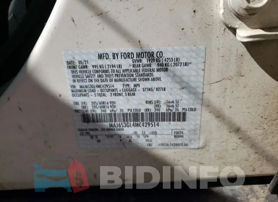 MAJ6S3GL4MC429514 Photo# 10