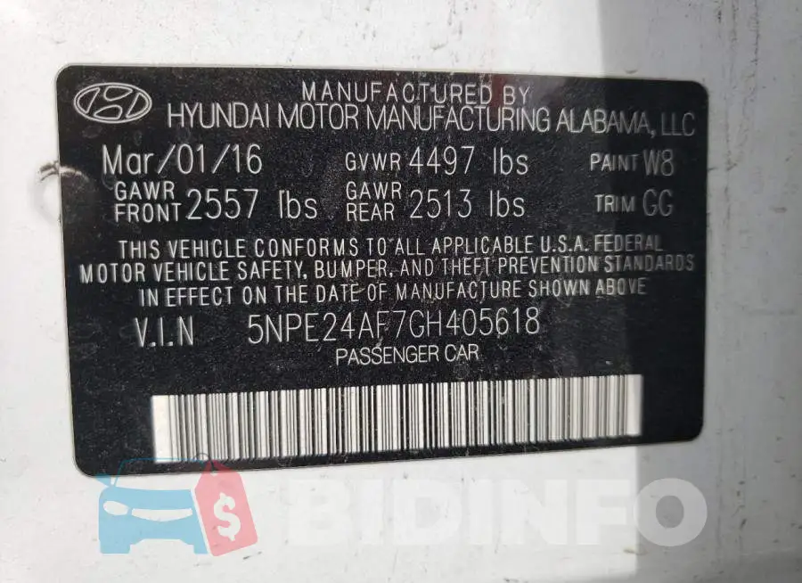 5NPE24AF7GH405618 Photo# 10