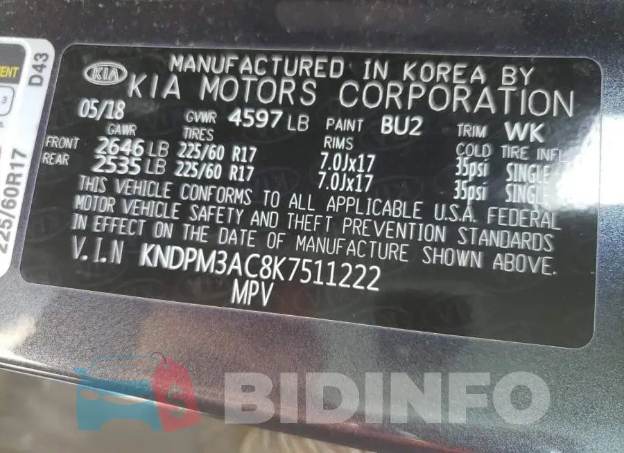 KNDPM3AC8K7511222 Photo# 10