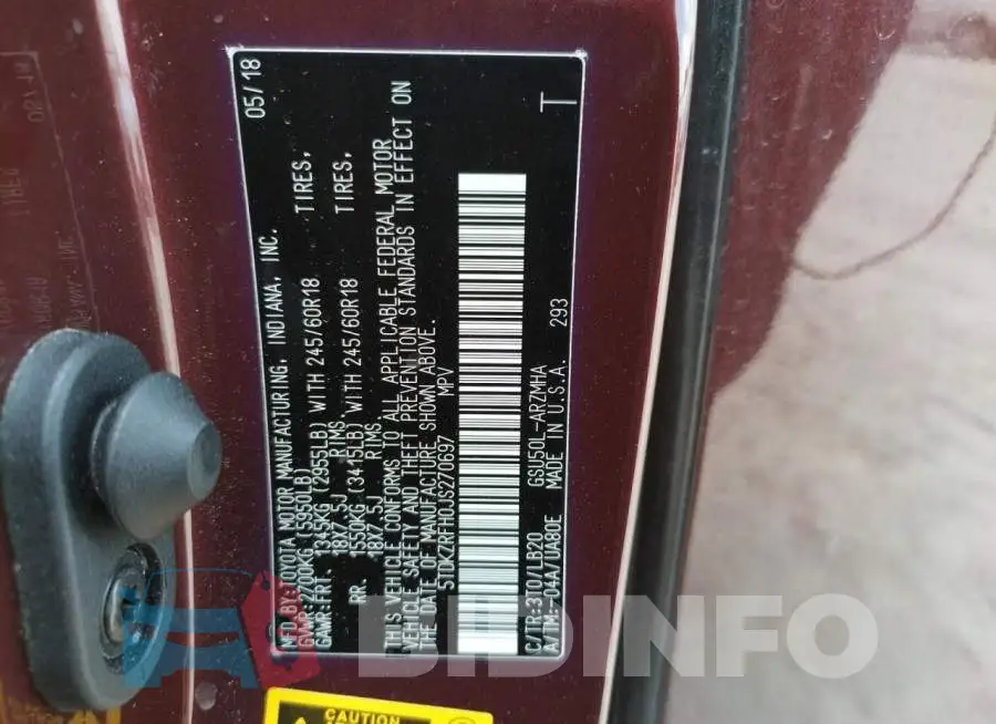 5TDKZRFH0JS270697 Photo# 10