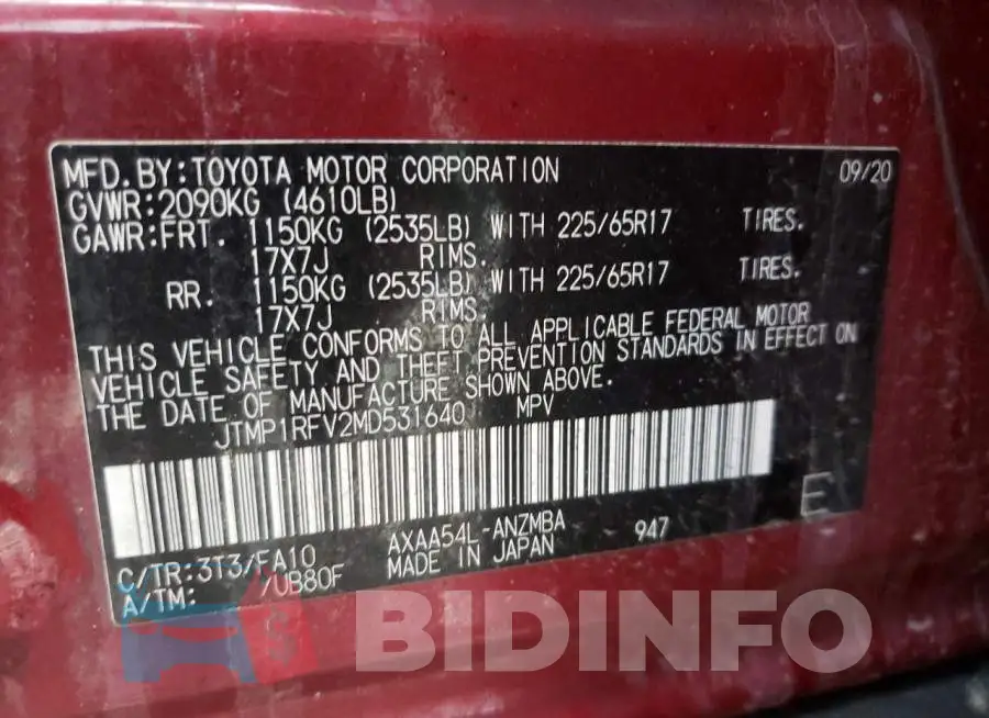 JTMP1RFV2MD531640 Photo# 10