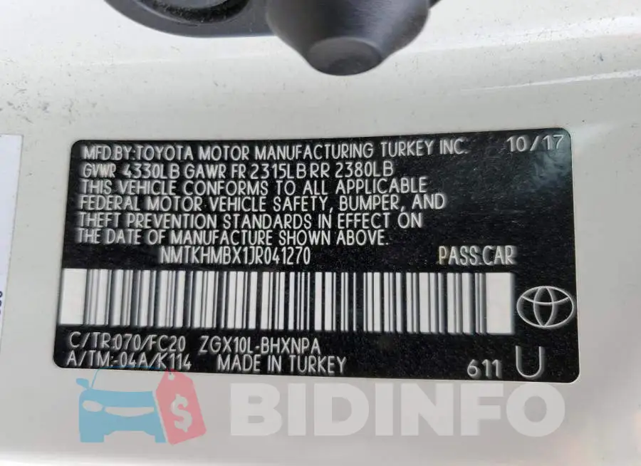 NMTKHMBX1JR041270 Photo# 10