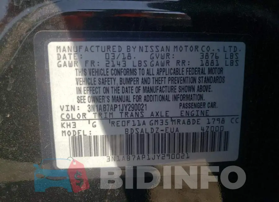 3N1AB7AP1JY290021 Photo# 10