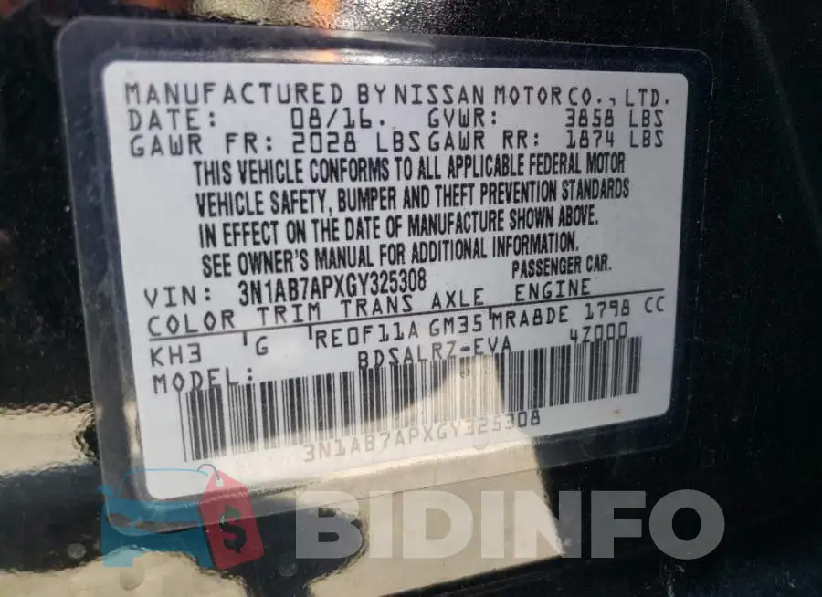 3N1AB7APXGY325308 Photo# 10