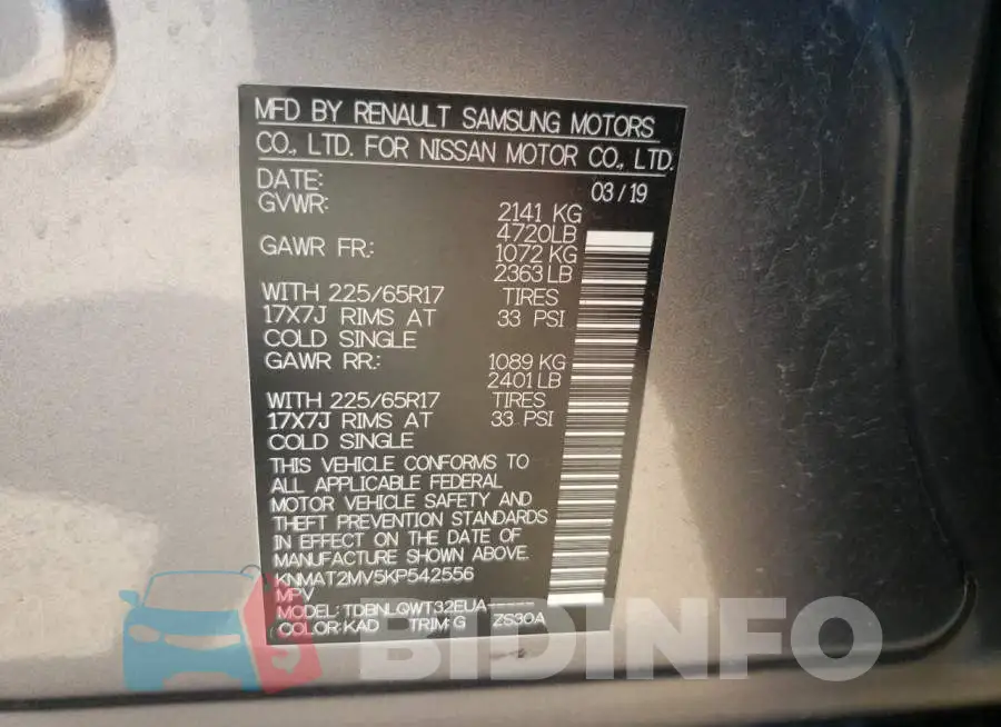 KNMAT2MV5KP542556 Photo# 10