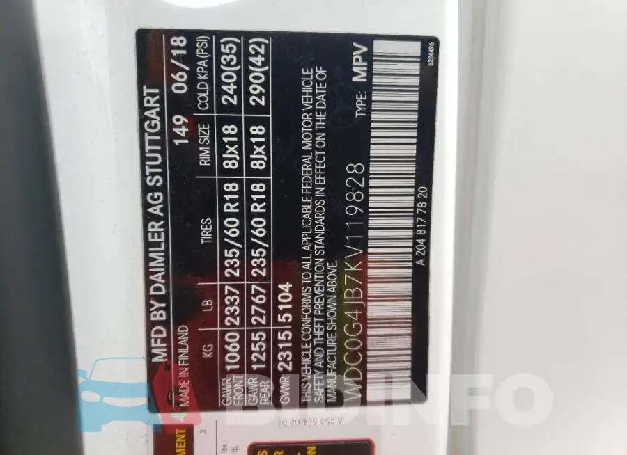 WDC0G4JB7KV119828 Photo# 10