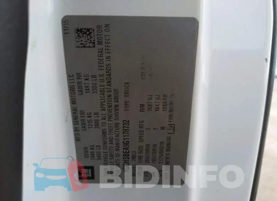 1GCHSBEA9G1178732 Photo# 10
