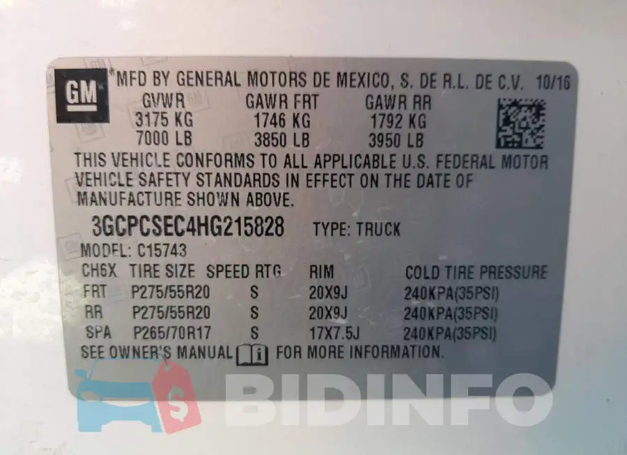 3GCPCSEC4HG215828 Photo# 10