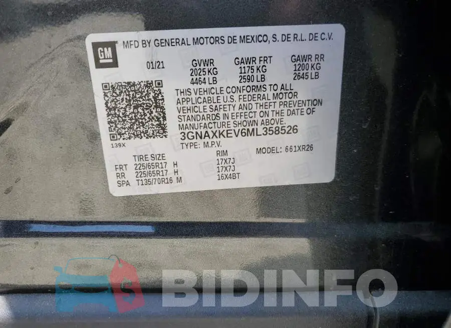 3GNAXKEV6ML358526 Photo# 10
