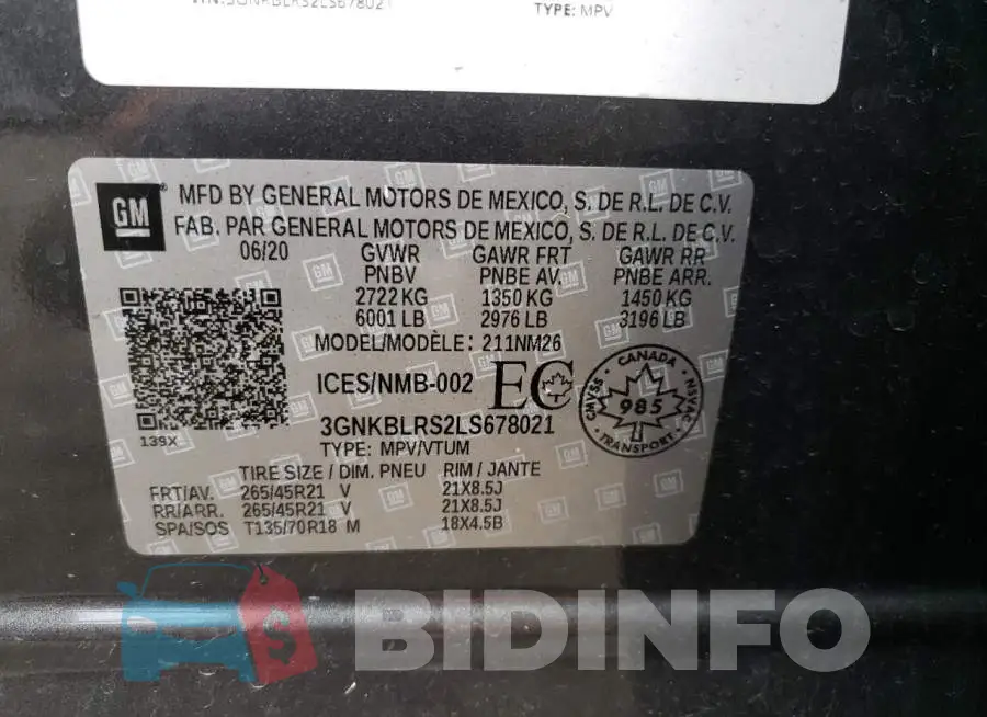 3GNKBLRS2LS678021 Photo# 10