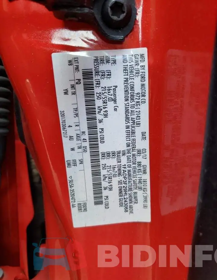 1FADP3F29HL243068 Photo# 10