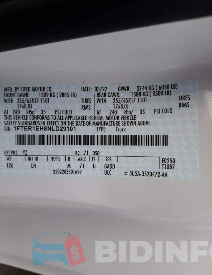 1FTER1EH8NLD29101 Photo# 10