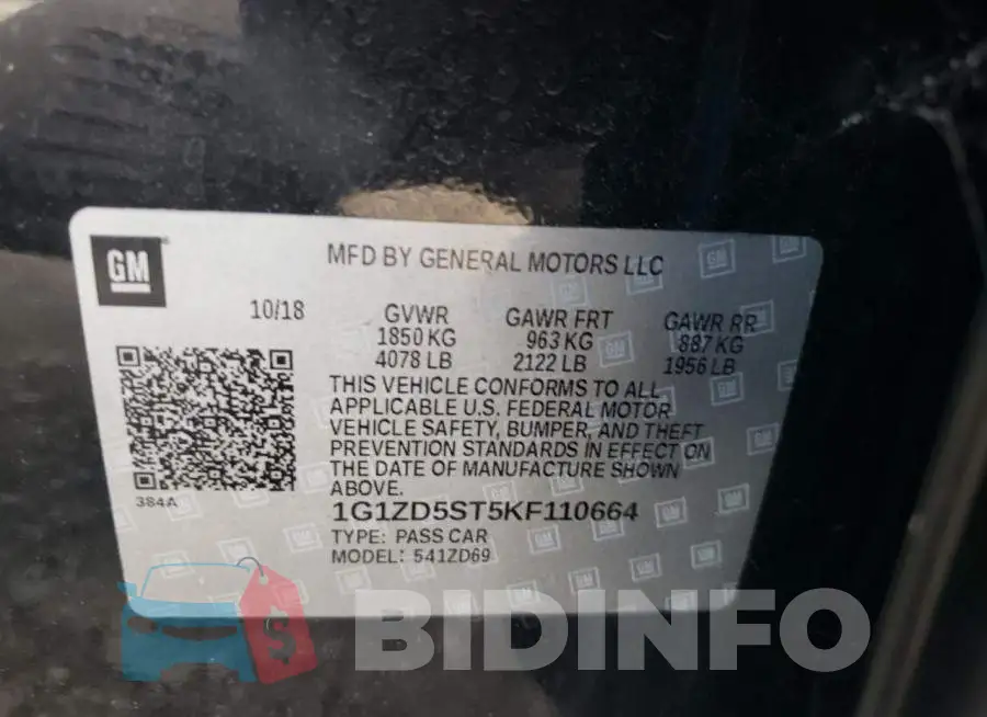 1G1ZD5ST5KF110664 Photo# 10