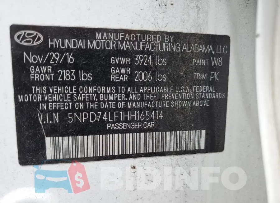 5NPD74LF1HH165414 Photo# 10