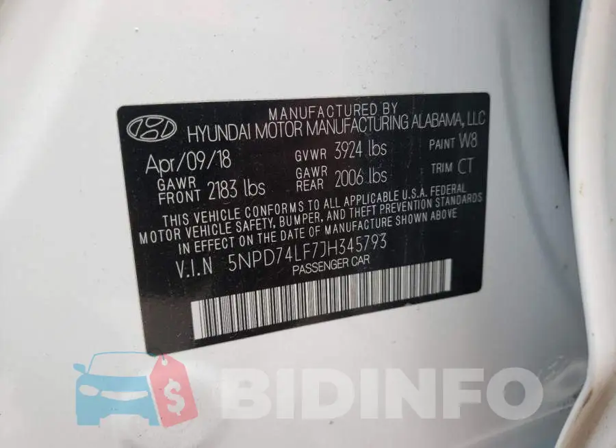 5NPD74LF7JH345793 Photo# 10