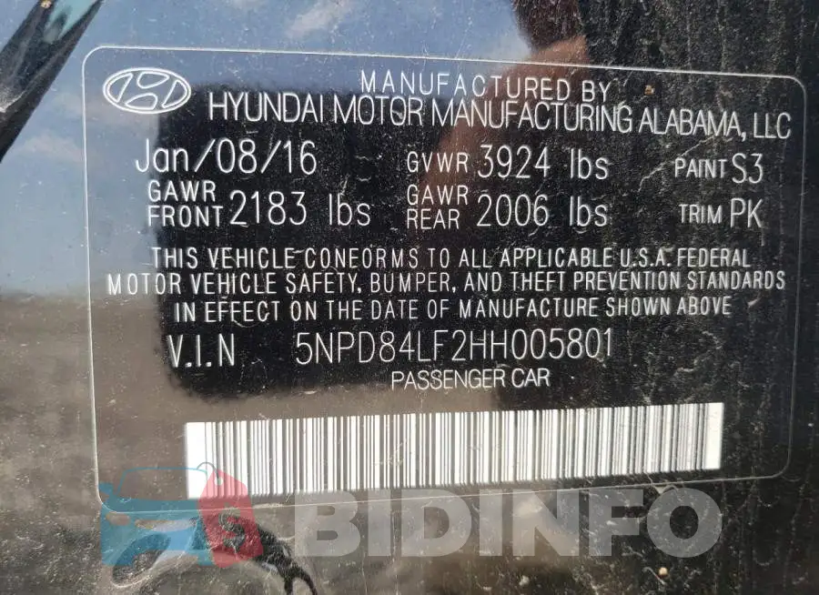 5NPD84LF2HH005801 Photo# 10