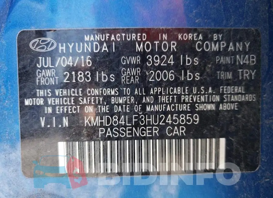 KMHD84LF3HU245859 Photo# 10