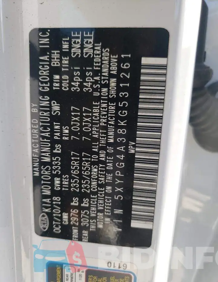 5XYPG4A38KG531261 Photo# 10