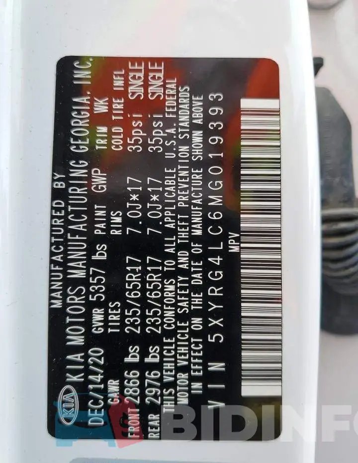 5XYRG4LC6MG019393 Photo# 10