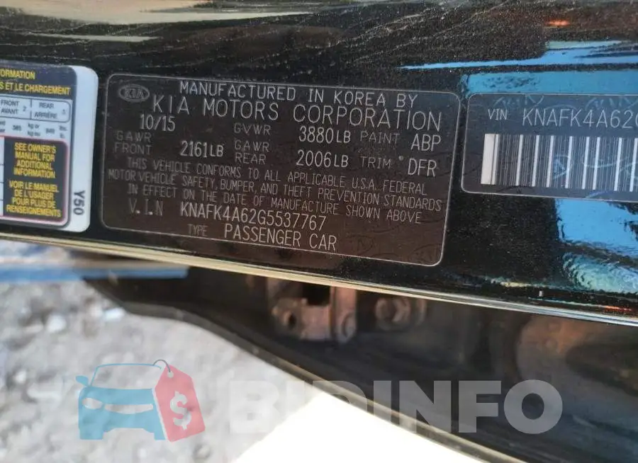 KNAFK4A62G5537767 Photo# 10