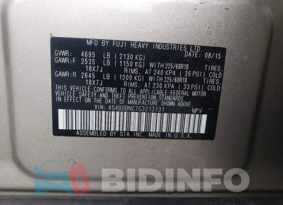 4S4BSBNC7G3213131 Photo# 10