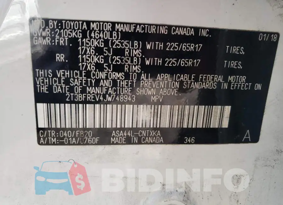 2T3BFREV4JW748943 Photo# 10