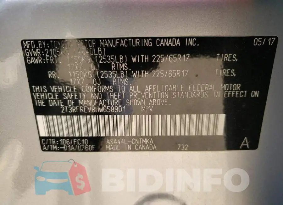 2T3RFREV8HW658901 Photo# 10